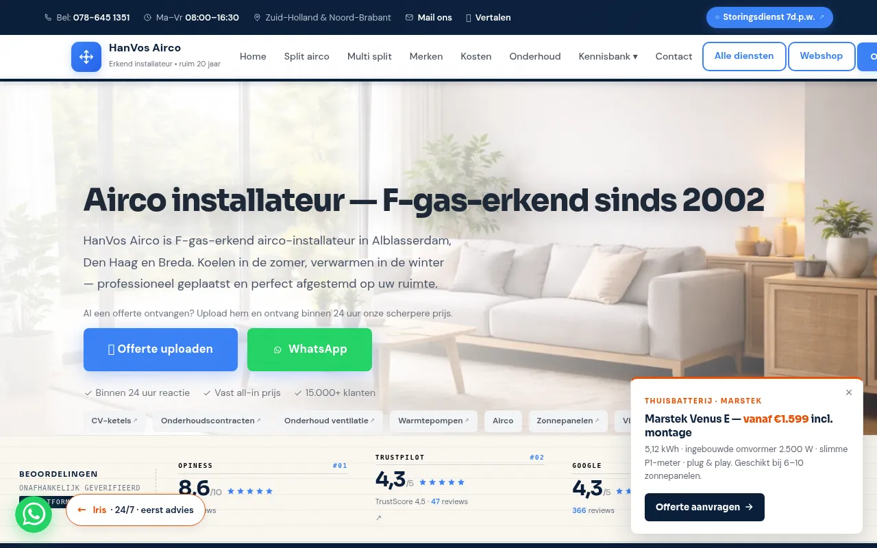 Hanvos Airco website