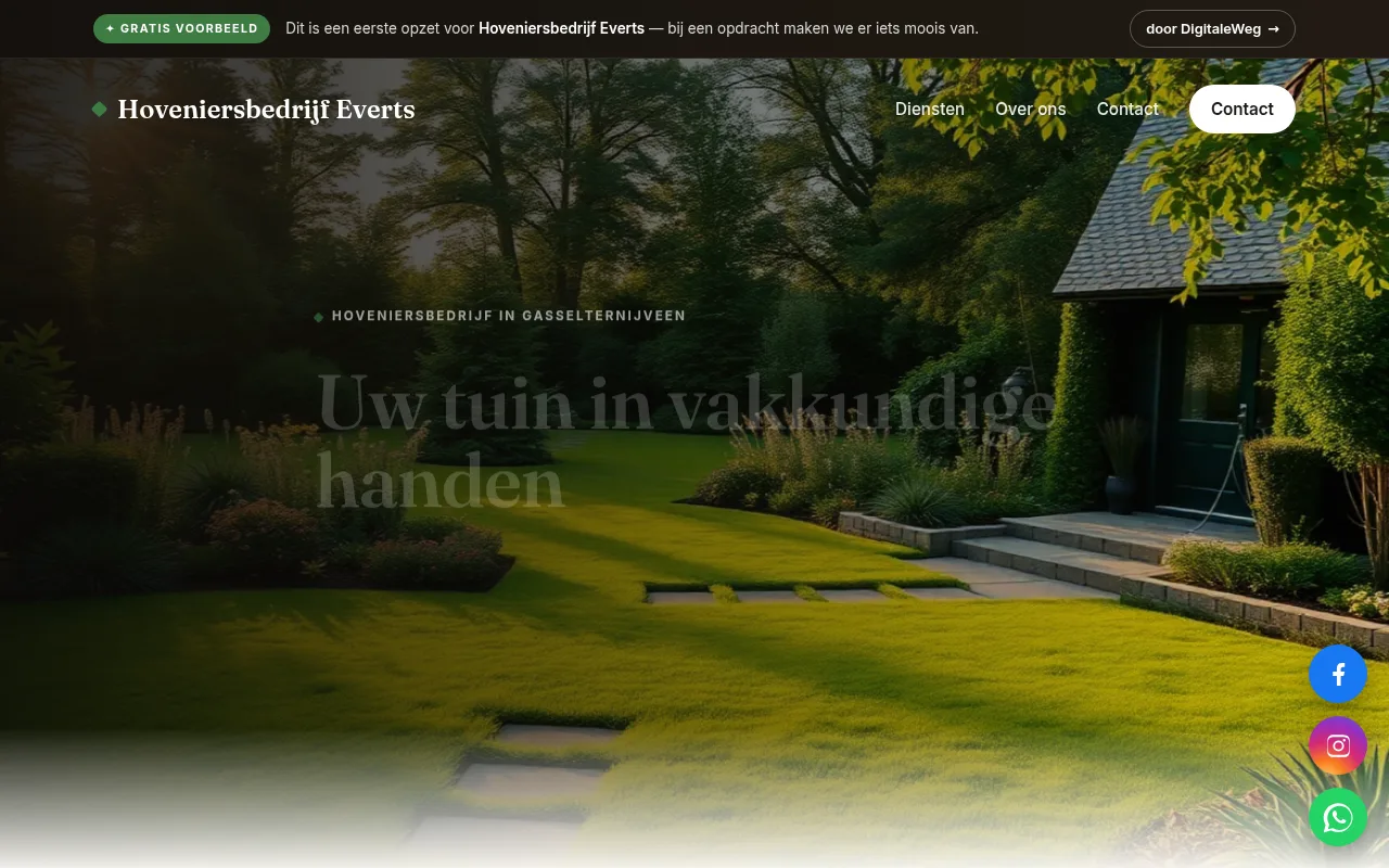 Hoveniersbedrijf Everts voorbeeldsite
