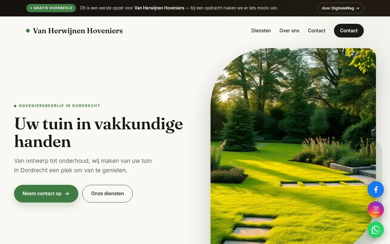 Van Herwijnen Hoveniers voorbeeldsite
