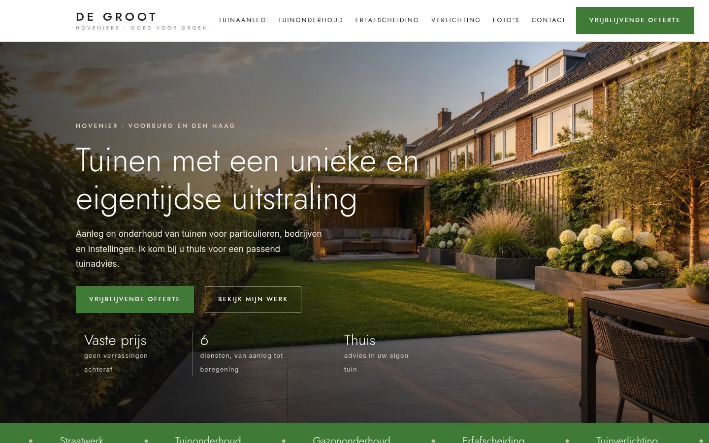 Voorbeeld hovenier: Hoveniers De Groot