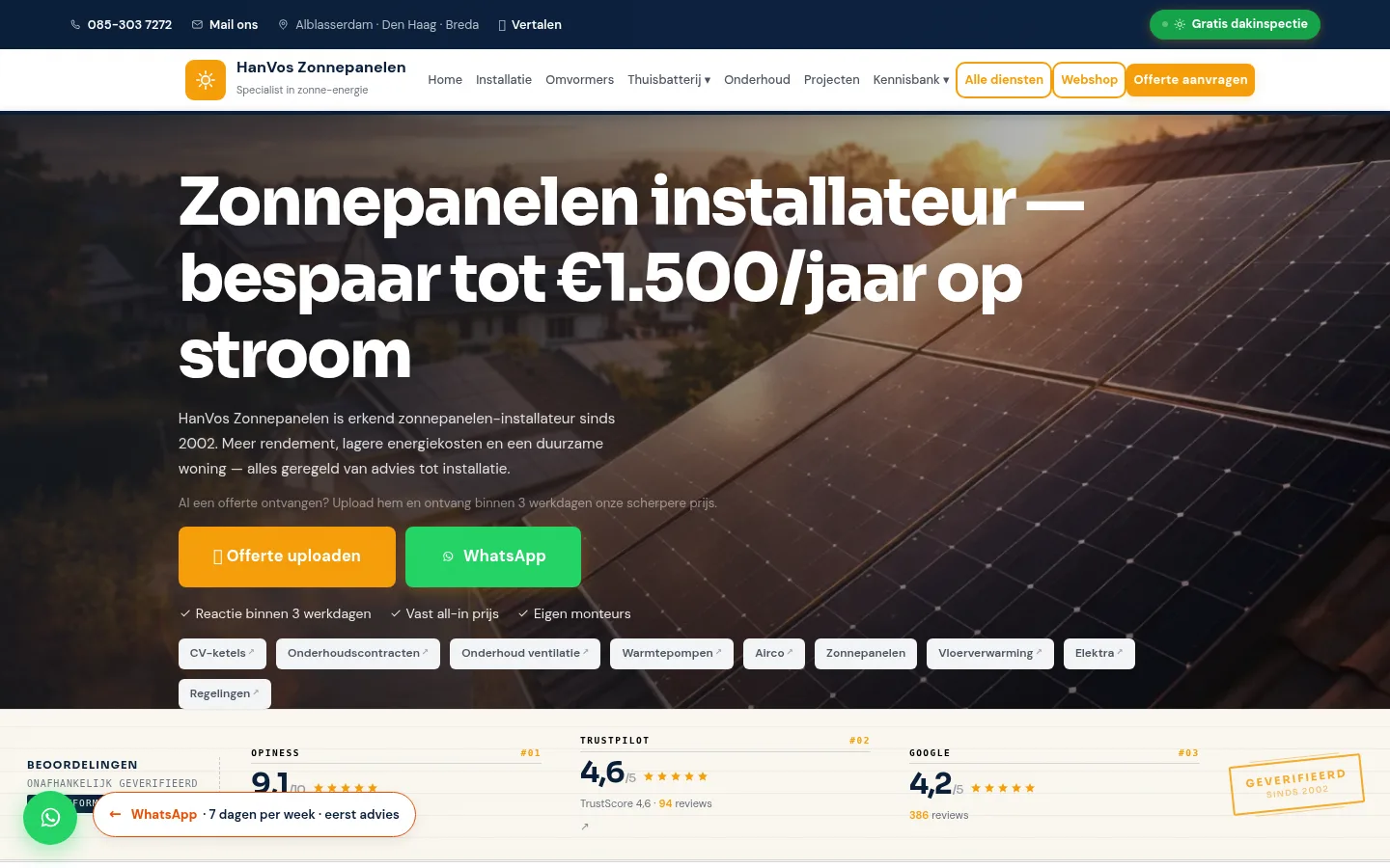 Voorbeeld zonnepanelen, alblasserdam: HanVos Zonnepanelen