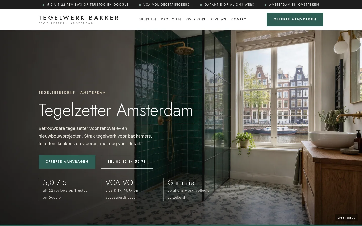 Voorbeeld tegelzetter: Tegelwerk Bakker