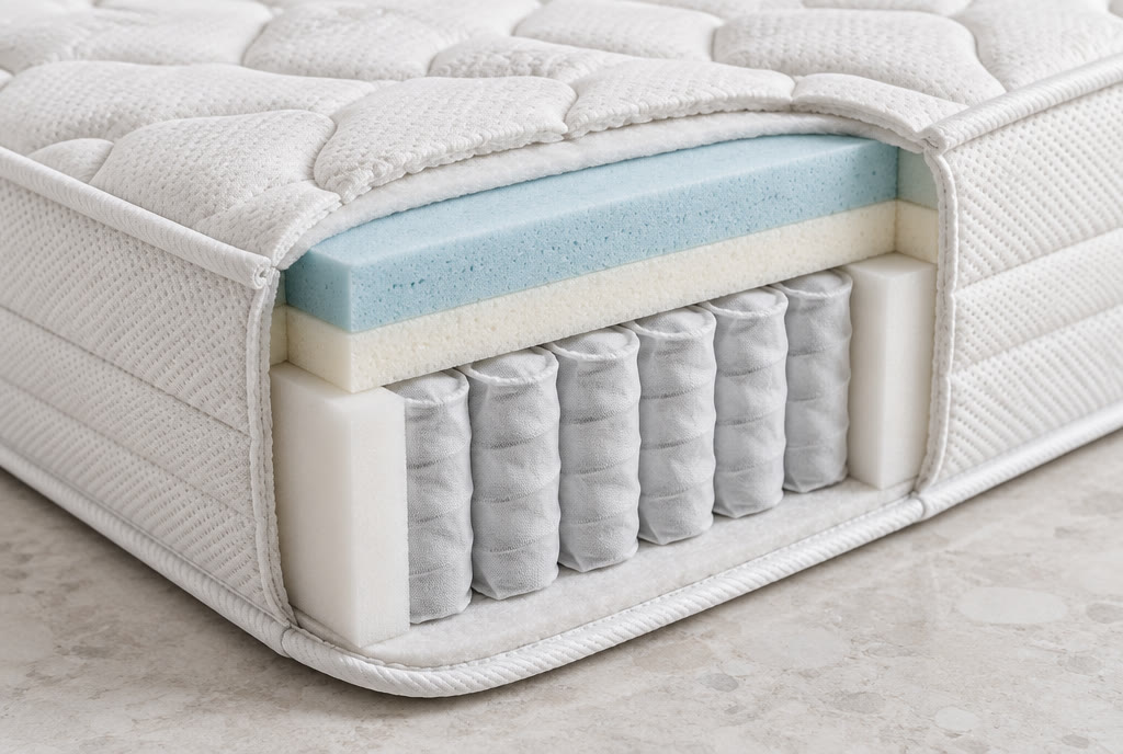 Doorsnede pocketveringmatras