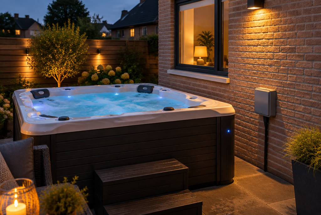 Jacuzzi aansluiten (sfeerbeeld)