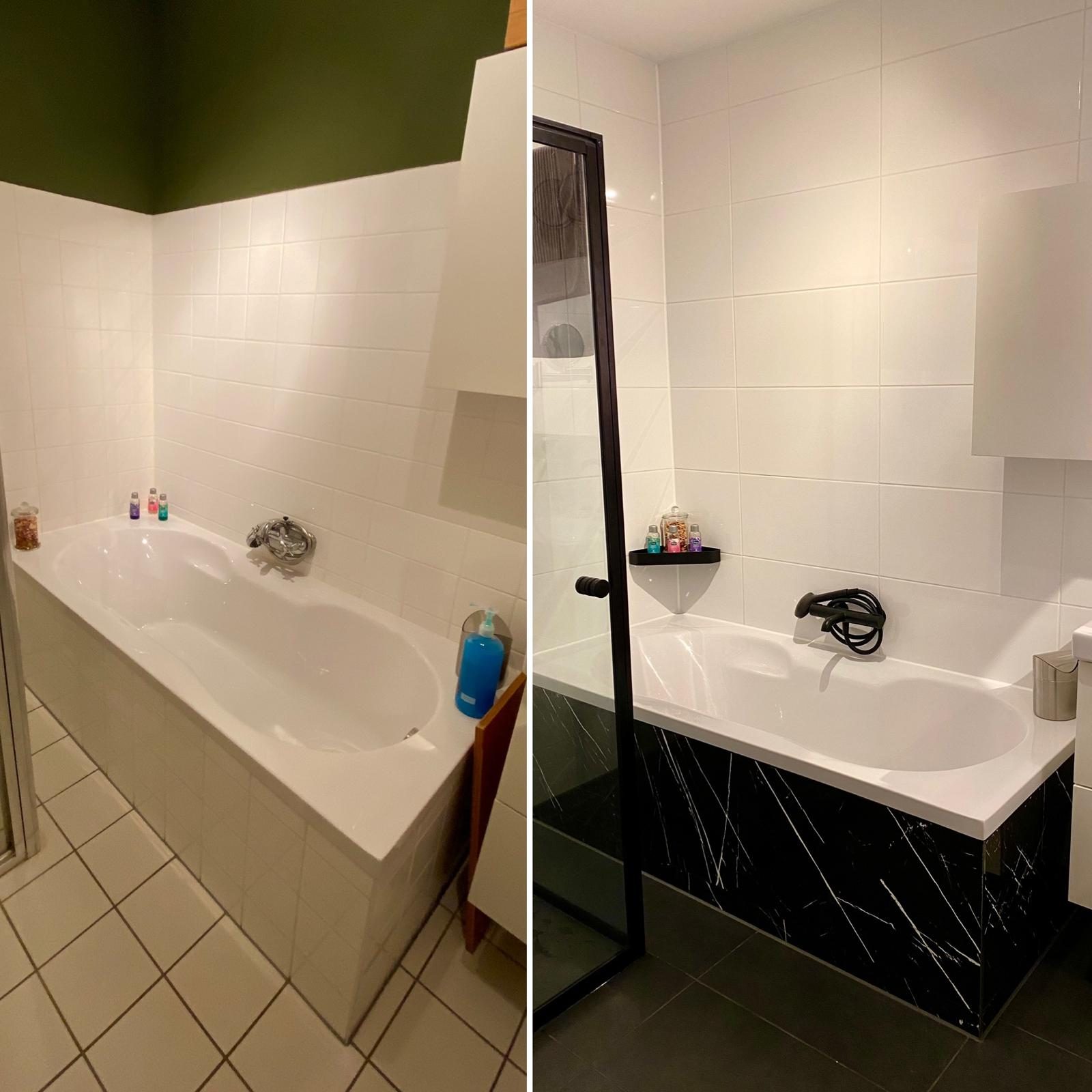 Badkamer met bad: voor en na
